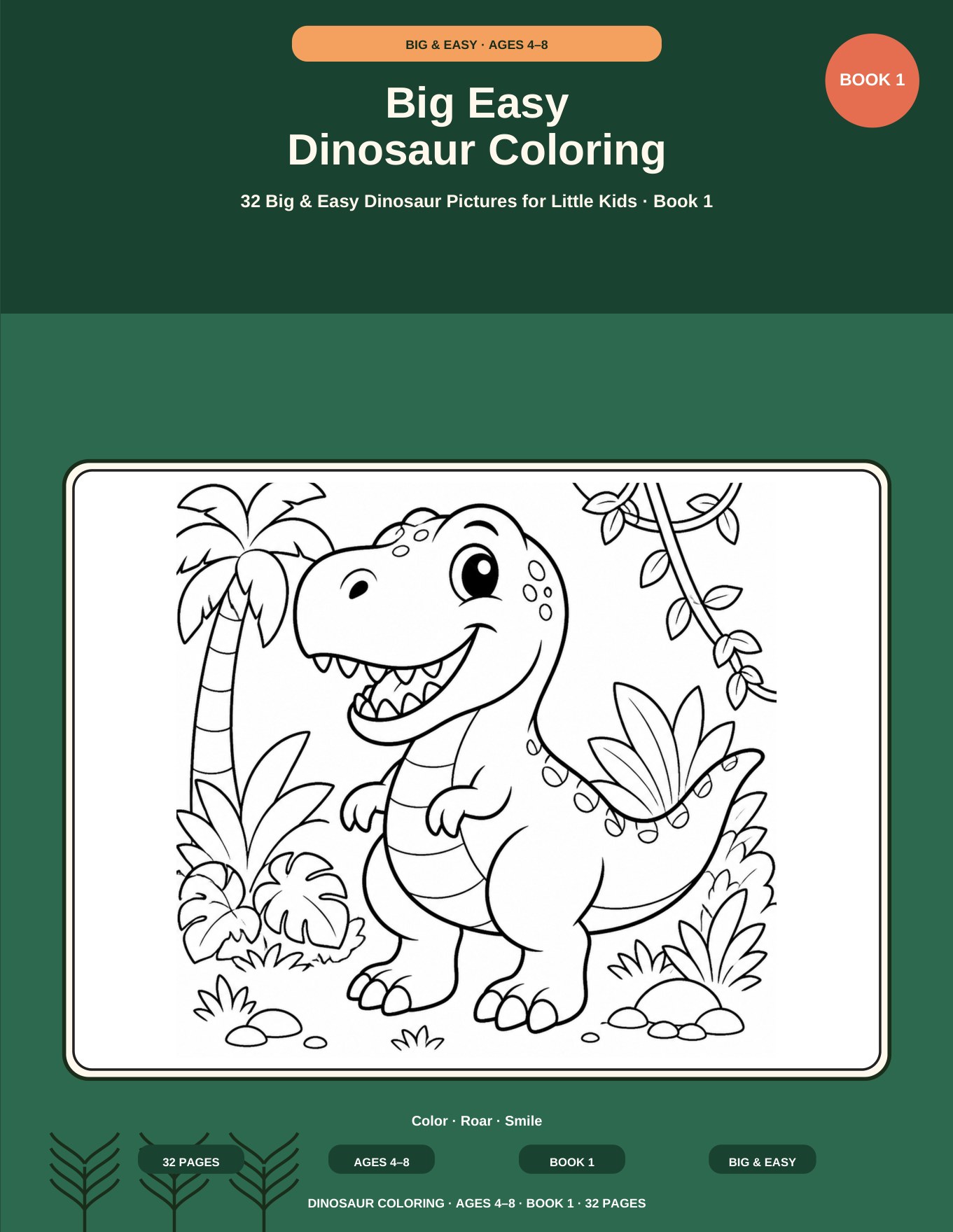 Cover of Big Easy Dinosaur Coloring — Book 1