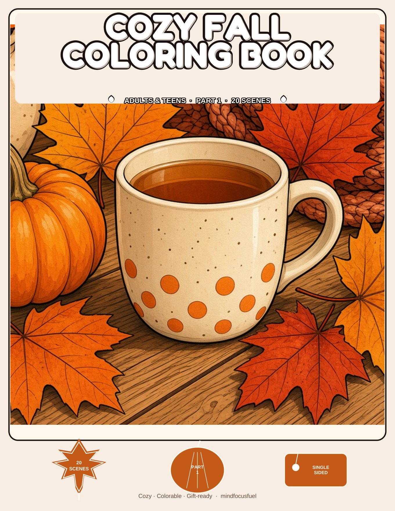 Cover of Cozy Fall Coloring Book for Adults — Part 1